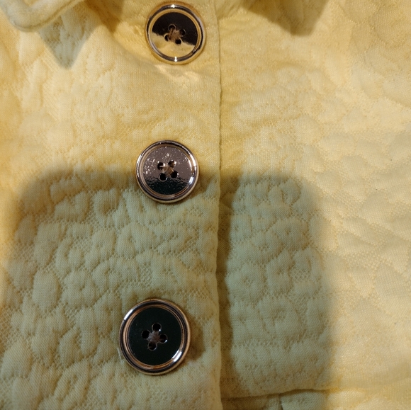 Little Lass 18 Month Yellow Pea Coat Toddler Girl Gold Buttons Pleated - Picture 4 of 6